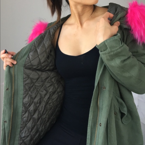 Celebrity Style Faux Fur Parka Jacket - Picture 8 of 8